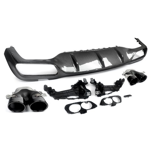 For Mercedes-Benz E-Class W213 E300 E53 Style 2016-20 Carbon Look Rear Diffuser - Picture 13 of 15