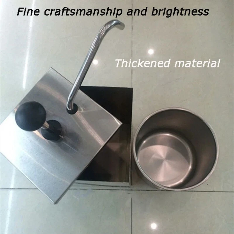 2 Bucket Sauce Dispenser Pump Squeeze Condiment Dispensing Stainless Steel - Image 3 of 4