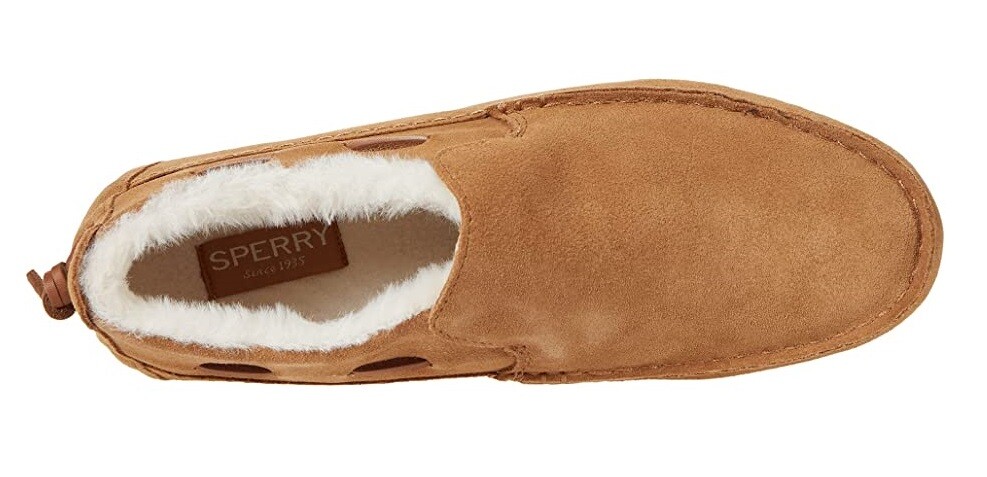 Sperry Moc Sider Men\'s Slip On Shoes Fleece Lined Suede Dark‎ Brown Size 9.5 New Sperry Men main image 3