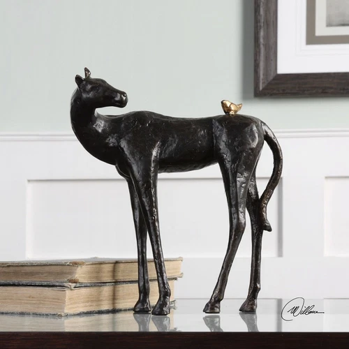 Hello Friend Horse Bird Sculpture Statue Figurine Equestrian ~ Uttermost 20120 - Picture 2 of 5