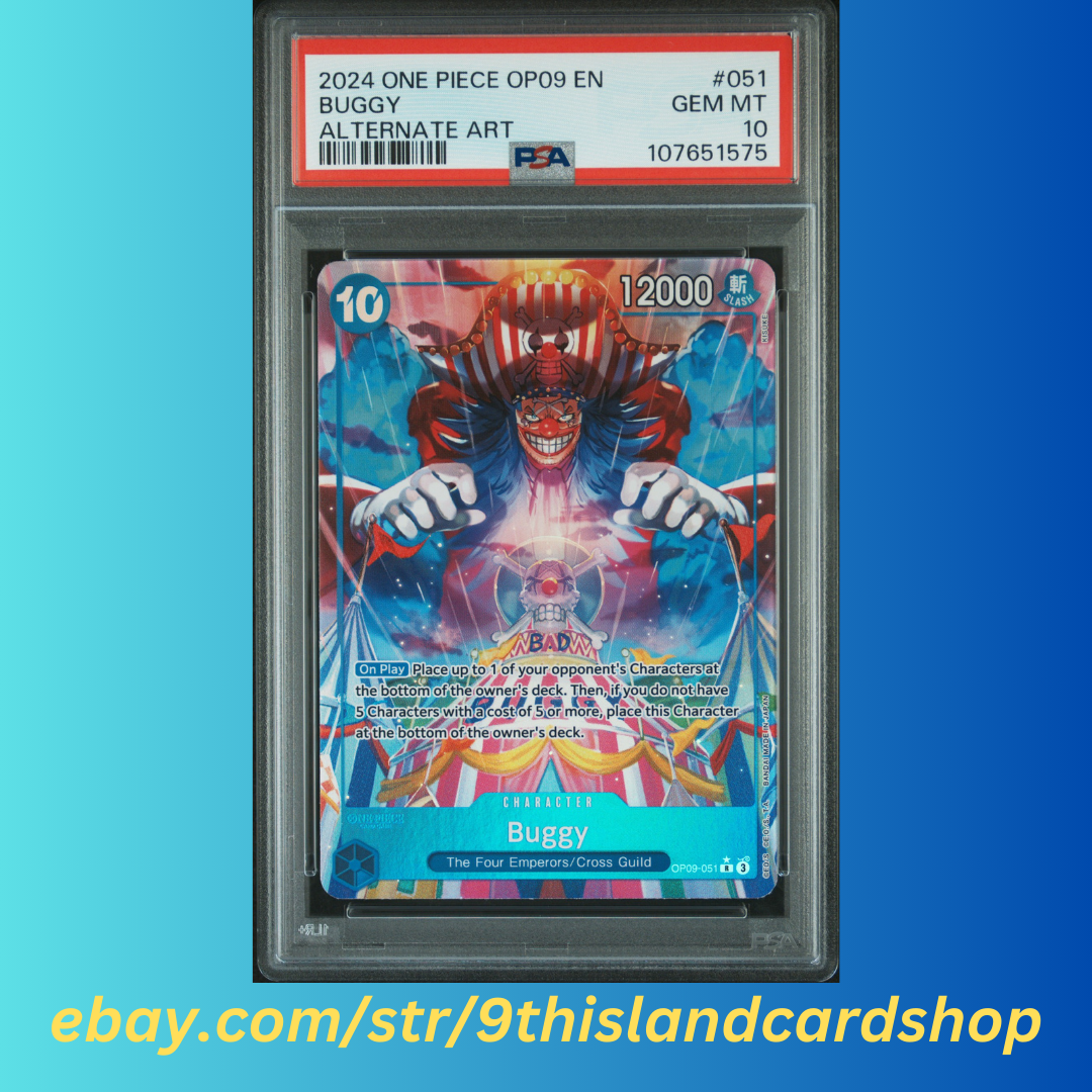 早い者勝ち　ワンピース カード バギー ALT ART GEM MT 10 PSA 10 BUGGY OP09-051 Manga Alt Art Emperors in the New