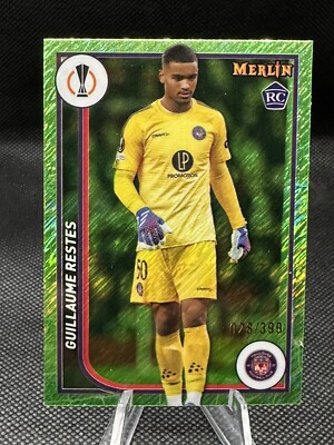 2023-24 Topps Merlin Chrome Green Shimmer Refractor #61 Guillaume Restes /399 RC