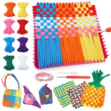 DDAI Weaving Loom Kit for Kids, DIY Potholder Craft Kit Ages 6  Compact 7-I...