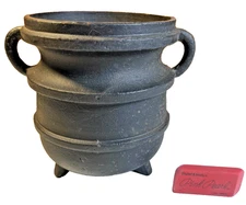 Antique Vintage Cast Iron Steel Cauldron Pot 3 Leg Legs Legged Kettle TALL