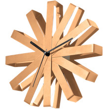 Northpoint Design Edelstahl Wanduhr Fächer Roségold mit schwarzen Akzenten 