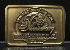 John Deere Des Moines Works 50th Anniversary 1999 Belt Buckle 1st Cotton Picker