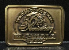 John Deere Des Moines Works 50th Anniversary 1999 Belt Buckle  1st Cotton Picker