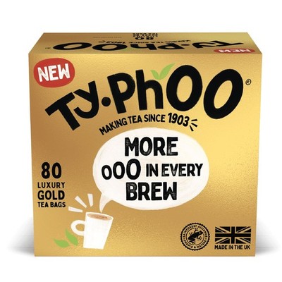 Typhoo Gold   Luxury Black Tea   80 Tea Bags   Smooth, Full-Bodied Taste   
