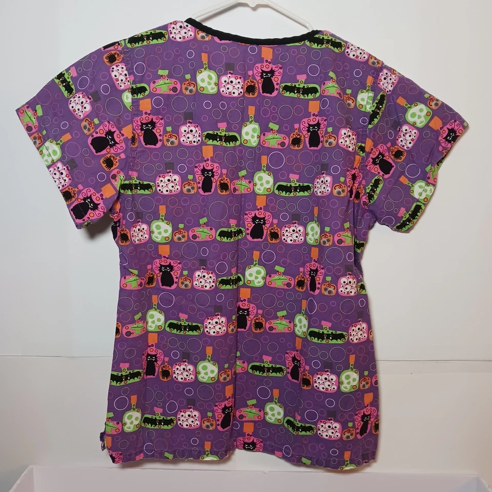 Tafford Хэллоуин V шеи медицинский хлопок скраб Топ женщин Sz S многоцветный - Изображение 3 из 4