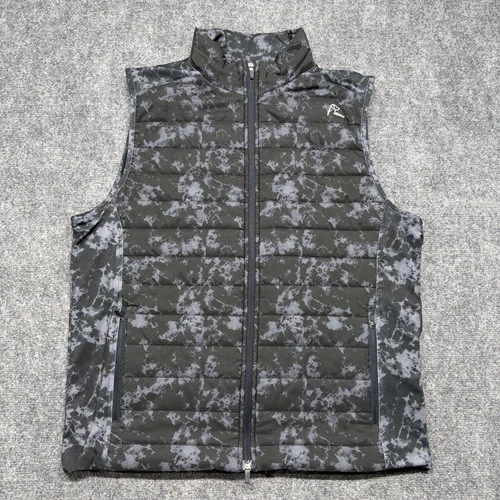 Rhoback Mens XL Quilted Puffer Vest Gray Black Camo Full Zip Golf Performance - product listing photo