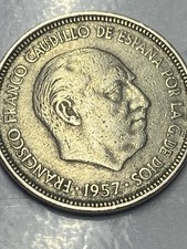Coin Spain 5 Pesetas 1957-60 Inside The Star