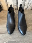 ALEXANDER WANG Black Leather Kori Point Toe Cut-Out Heel Women's Ankle Boots 8.5