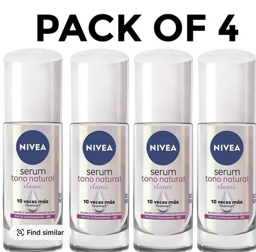 Nivea 4 PACK  ROLL ON ACLARADO  EFECTO SATIN Tono Natural FREE SHIPPING