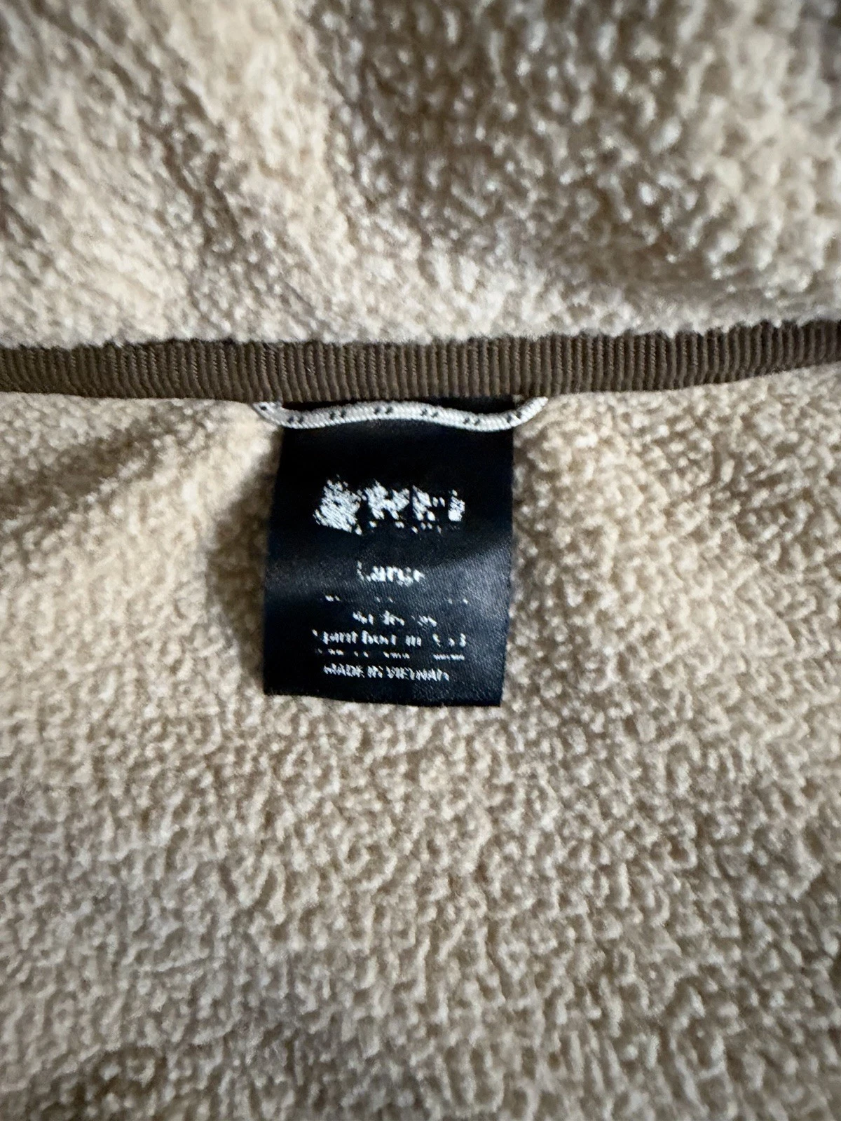 REI Co-op 2000s Fleece Half-Zip Pullover Large Mens Beige/Brown Outdoor Hiking - product detail image 4