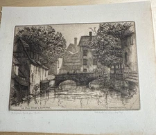 1926 "Le  Pont Bouju a' Chartres" , Caroline Armington -to Frank from Carrie