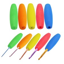 Ergonomic Crochet Hook Grips Set, 5PCS Multi Size 2-10mm, Colorful