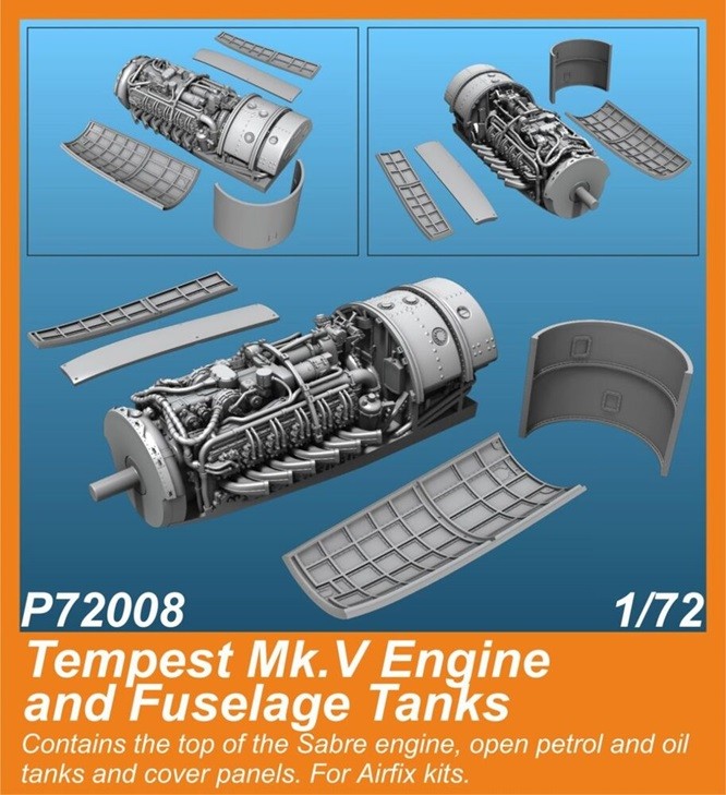 CMK 129-P72008 - 1:72 Tempest Mk.V Engine And Fuselage Tanks - Airfix Kit - New