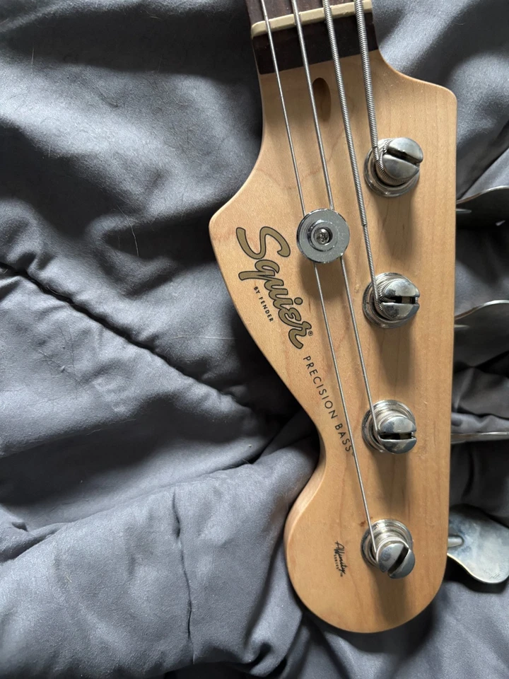 Squier by Fender Precision Bass PJ Guitar - White, black face plate - Image 2 of 4