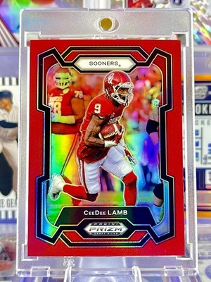 2024 Panini CeeDee Lamb - Red Holo COLOR MATCH Prizm /299 - Sooners - Cowboys