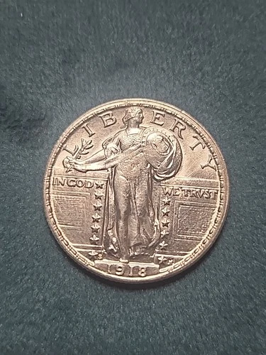 1918 S Standing Liberty Quarter. Full Head! Uncirculated