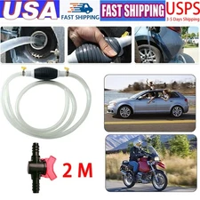 Hand Operated Siphon Pump with 2M Hose for Gasoline Oil Water Fuel Transfer