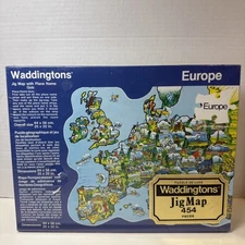 NEW Jig Map Europe Jigsaw Puzzle 1982 Waddingtons Sealed Geography 454 Piece