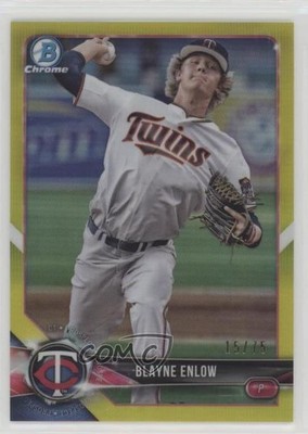 2018 Bowman Chrome Prospects Canary Yellow Refractor 15/75 Blayne Enlow 0f8