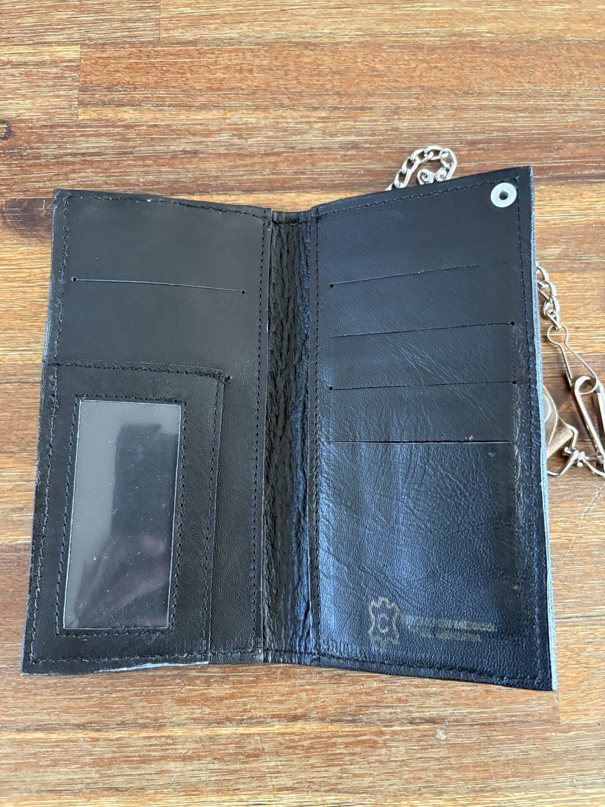 Leather Wallet Chain Mens Brown Western Bifold Wallet 6.5” X 3.5” Never Used