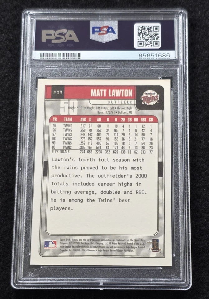 2001 MATT LAWTON Signed Upper Deck Baseball Card-MINNESOTA TWINS-PSA - Image 4 of 4
