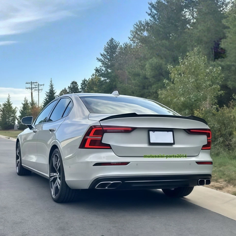 GLOSSY BLACK FITS 2019-2024 VOLVO S60 REAR TRUNK LID SPOILER WING SPORT STYLE - Imagem 2 de 4