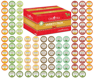 Cha4TEA Variety Pack Tea Pods, 100 Count, Compatible with Keurig Brewers