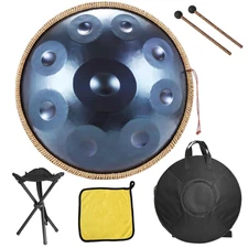 Handpan Drums 18 Inches 9 Tones G Minor Steel Hand Drum With Soft Hand Pan Bag--