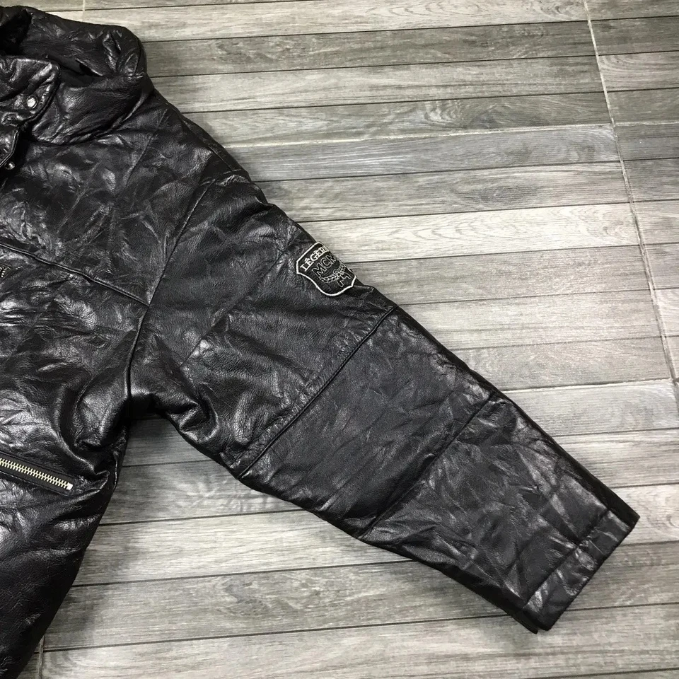 Puffer Leather Jacket MCM VINTAGE modern Creation Munich Jacket Designer - Image 2 of 4