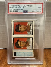 1962 Topps Baseball Stamp Panels Hobie Landrith Mike Fornieles PSA 7 NM Red Sox