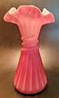 Vintage Fenton Wheat Cased Rose/Pink Glass Vase