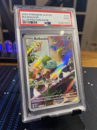 BULBASAUR PSA 9 2024 POKEMON SV STELLAR CROWN SCR EN #143/142 ILLUSTRATION RARE