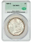 1885-0 Morgan Silver Dollar  w Toning CAC MS61  🔥USA Collector Coin New Orleans
