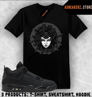 Tee Shirt Matching AJ 4 Black Cat 2025 Match Sneaker Sneakerhead Medusa T-Shirt