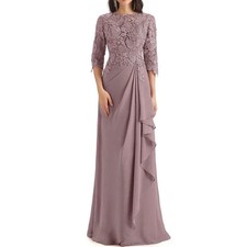 Applique Mother of the Bride Dress for Wedding Party Dress Chiffon Half Sleeves