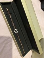 Warren James Heart Bracelet Rose Gold Plated 