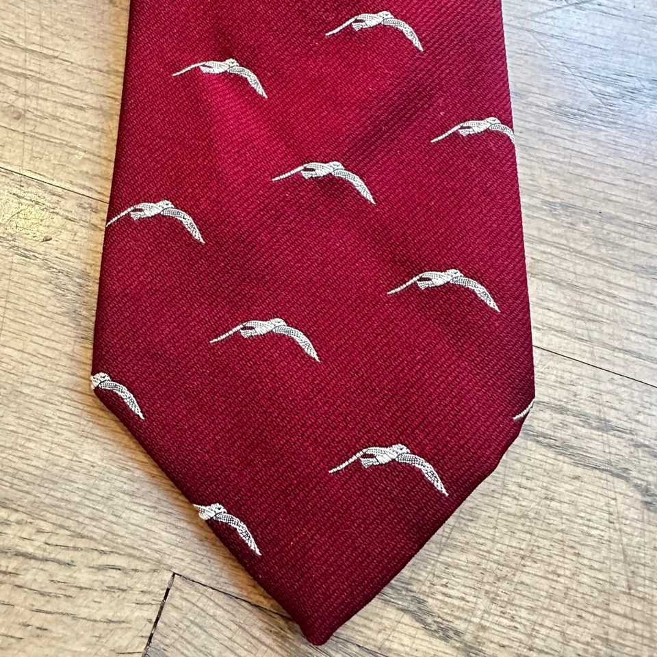 Corbata de colección Robert Talbott borgoña estampado de pájaros mezcla de seda corbata para hombre Foto 2 de 4