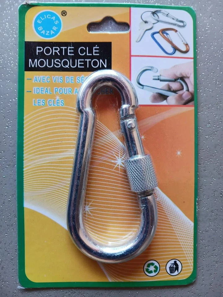 Porte clés ou mousqueton 80 mm avec système de sécurité - Photo 1/1