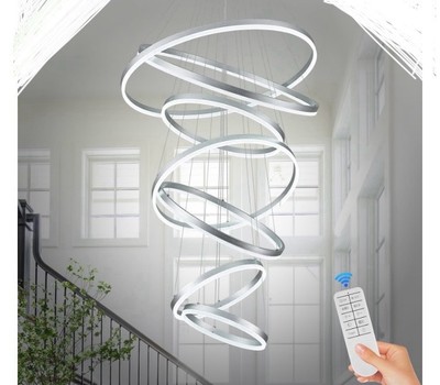 BENKUT  Modern Spiral LED Chandelier with Remote Control