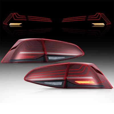 Pair For 2014-2019 VW Golf 7 MK7 GTI MK7.5 VLAND RED LED Tail Lights w/Animation