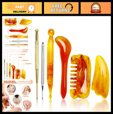 6PCS Gua Sha Massage Tools Set, Facial Acupuncture Pen, Scraping Board Ear Pro