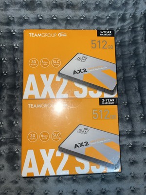TEAMGROUP AX2 512GB 2 Pack 3D NAND TLC 2.5 Inch SATA III Internal Solid State...