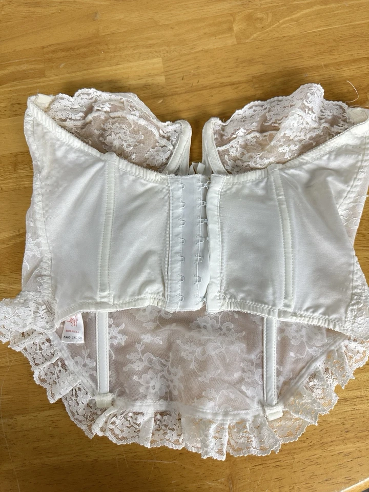 Sujetador Corsé Jezebel Renee Marfil Encaje 38C Cierre Gancho De Colección Foto 3 de 4