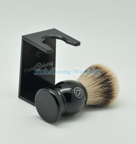 Frank Shaving Extra Density Silver tip Badger Shaving Brush Free Stand include - Foto 4 di 4