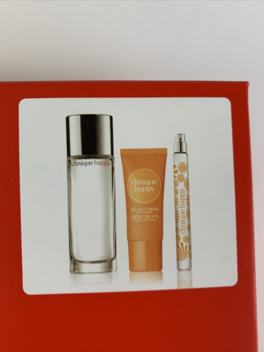 Clinique Happy 3 Pcs Gift Set For Her Parfum Spray 50ml + 10ml +