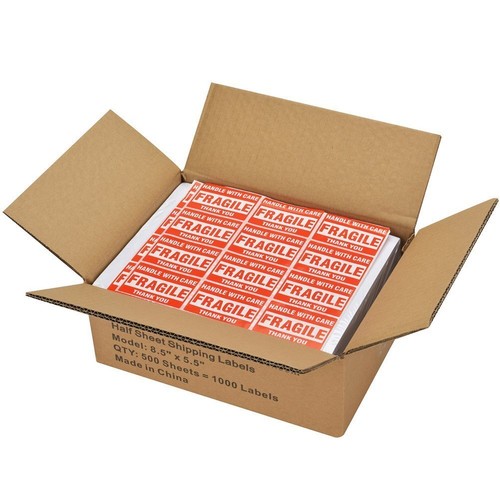 500 Direct Corner Half Sheet Shipping Labels 8.5x5.5 Self-adhesive 2 Per Sheet - Picture 6 of 8